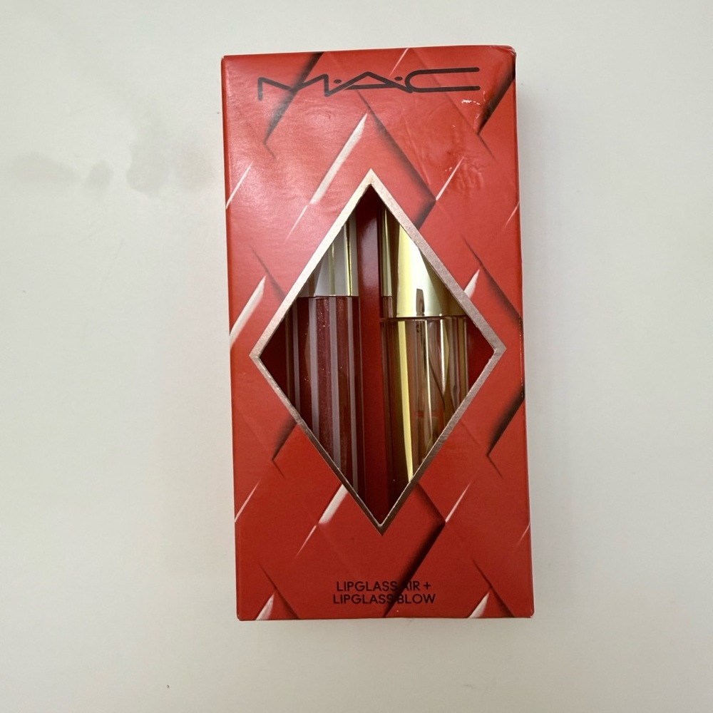NEW MAC Lipglass Duo Set - Red and Gold